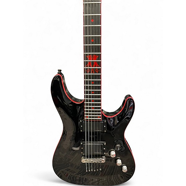 Used Schecter Guitar Research C1 SHE DEVIL GLOSS BLACK Solid Body Electric Guitar