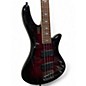 Used Schecter Guitar Research Stiletto Extreme 4 String Red to Black Fade Electric Bass Guitar