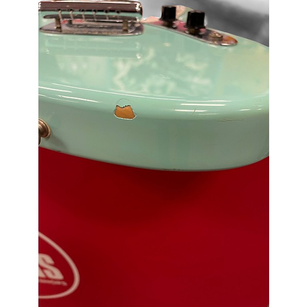 Vintage 1995 Fender Jagstang Sonic Blue Solid Body Electric Guitar