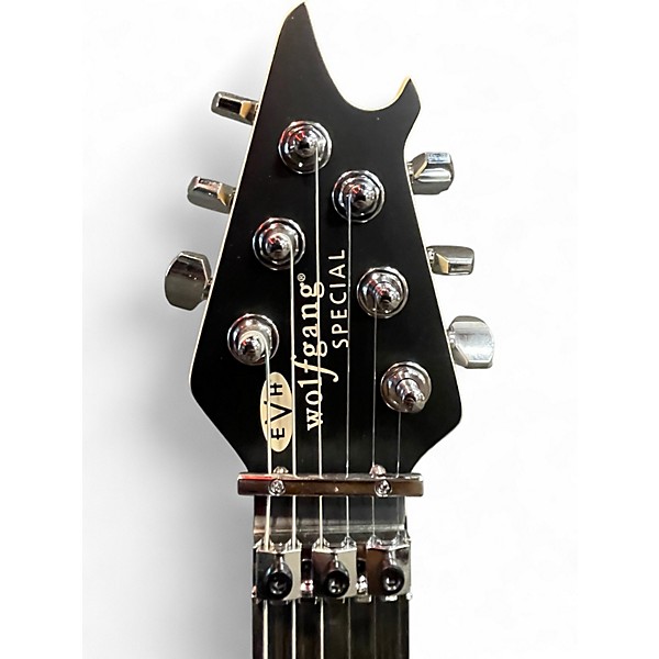 Used EVH Wolfgang Special Satin Striped Red Black and White Solid Body Electric Guitar