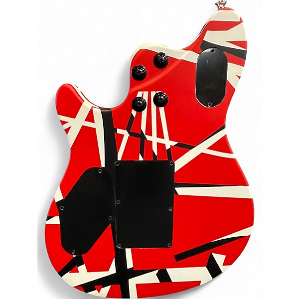 Used EVH Wolfgang Special Satin Striped Red Black and White Solid Body Electric Guitar