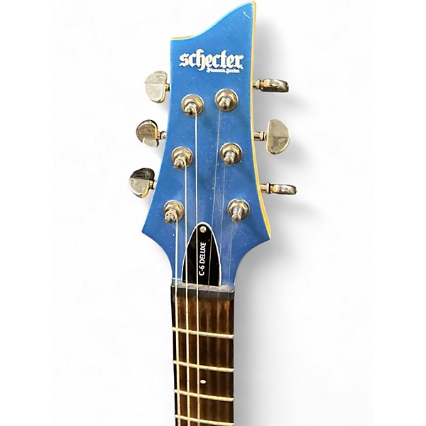Used Schecter Guitar Research C6 DELUXE Metallic Blue Solid Body Electric Guitar
