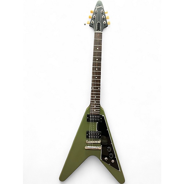 Used Gibson Flying V Tribute Olive Drab Satin Solid Body Electric Guitar