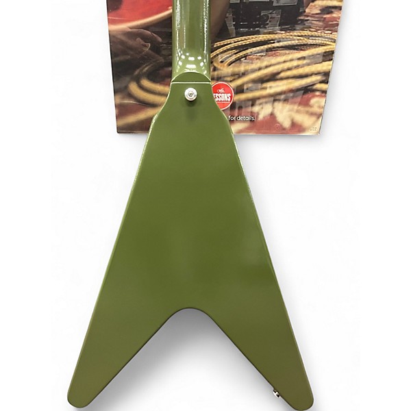 Used Gibson Flying V Tribute Olive Drab Satin Solid Body Electric Guitar