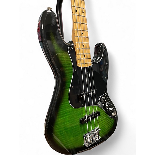 Used 2022 Fender Player Plus Jazz Bass Plus Top Green Burst Electric Bass Guitar