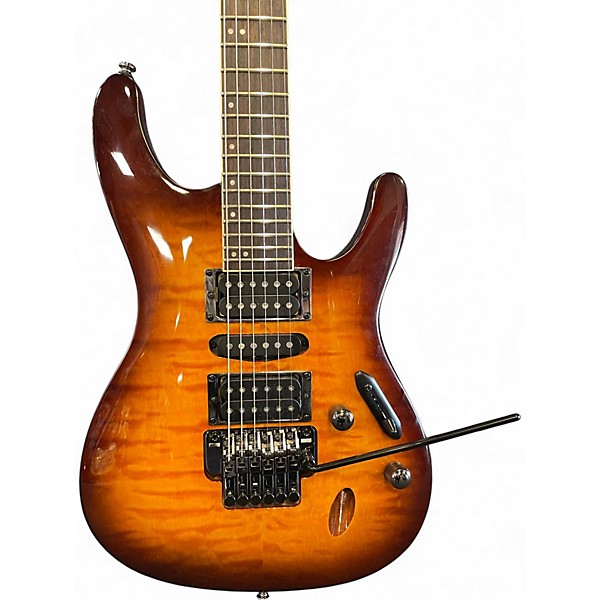 Used Ibanez S670QM Dragon Eye Burst Solid Body Electric Guitar