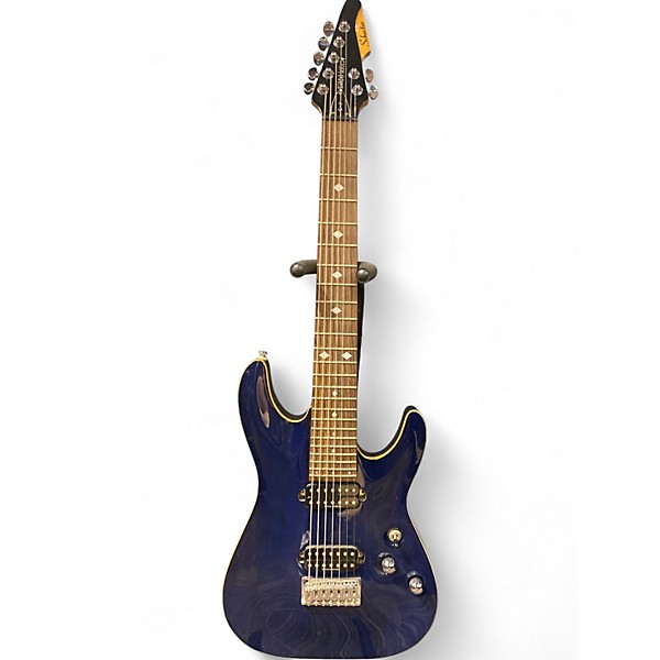 Used Schecter Guitar Research diamond series c7 Blue Solid Body Electric Guitar