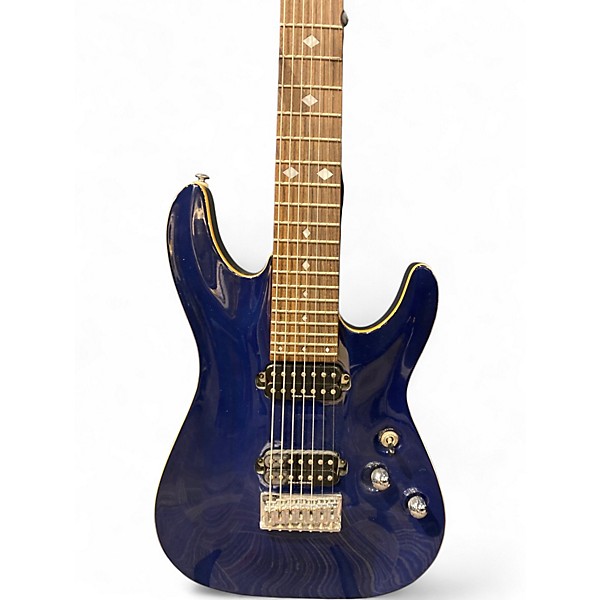 Used Schecter Guitar Research diamond series c7 Blue Solid Body Electric Guitar
