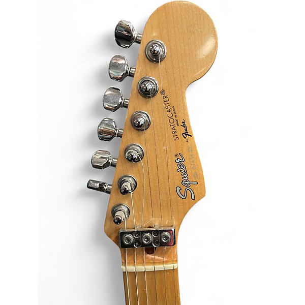 Used Squier STRATOCASTER E SERIES Made in Japan Black Solid Body Electric Guitar