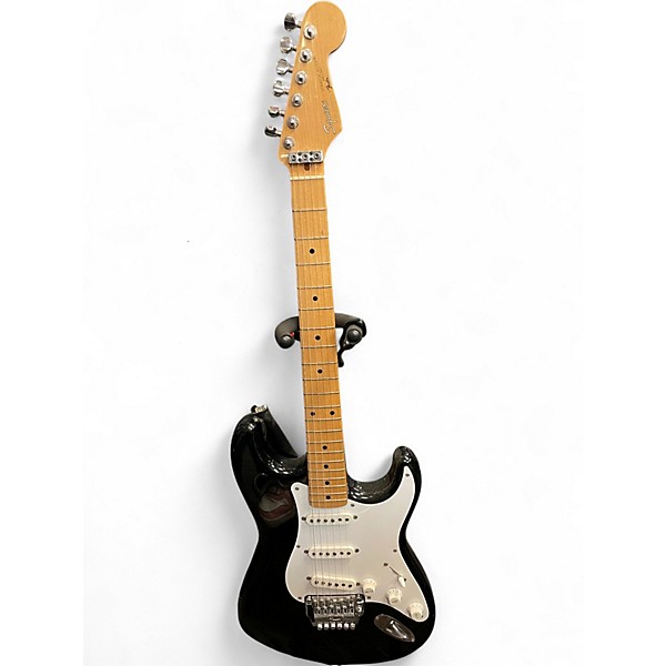 Used Squier STRATOCASTER E SERIES Made in Japan Black Solid Body Electric Guitar