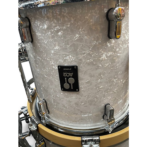 Used SONOR 4 Piece AQ2 Safari White Marine Pearl Drum Kit
