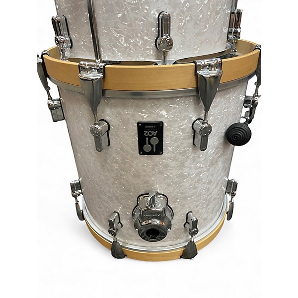 Used SONOR 4 Piece AQ2 Safari White Marine Pearl Drum Kit