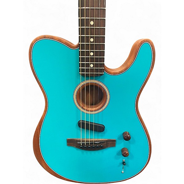 Used Fender Acoustasonic Player Telecaster MIAMI BLUE Acoustic Electric Guitar