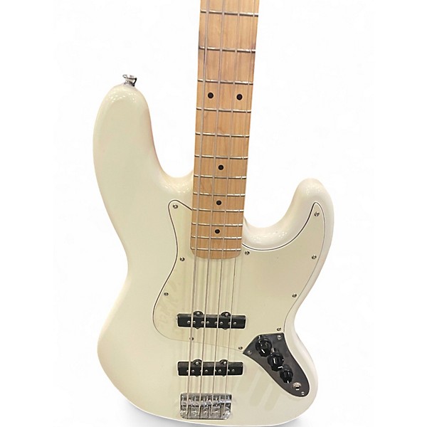 Used Squier Affinity Jazz Bass White Electric Bass Guitar