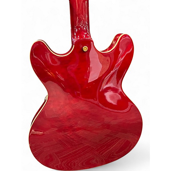 Used Washburn HB35 Cherry Red Hollow Body Electric Guitar