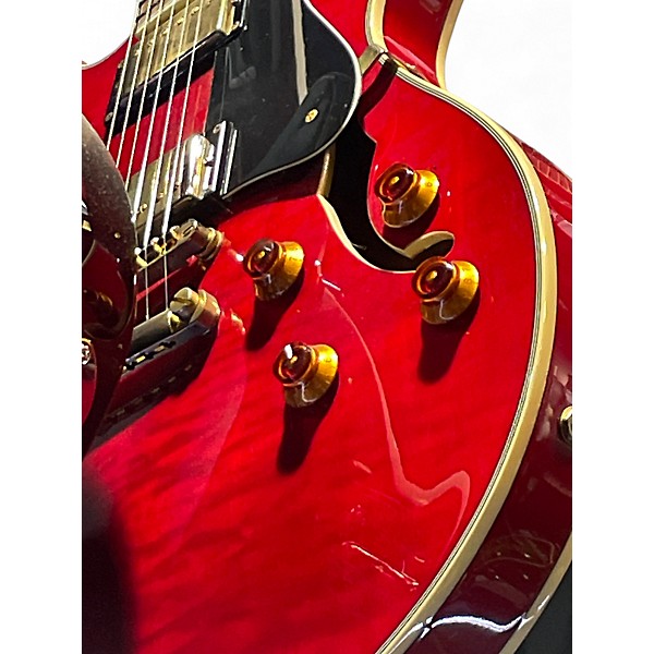 Used Washburn HB35 Cherry Red Hollow Body Electric Guitar