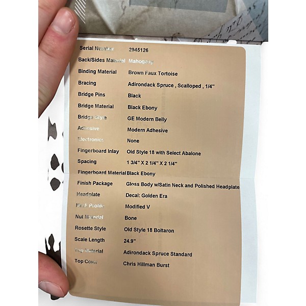 Used 2025 Martin Custom Shop 0-18 Chris Hillman Burst Acoustic Guitar