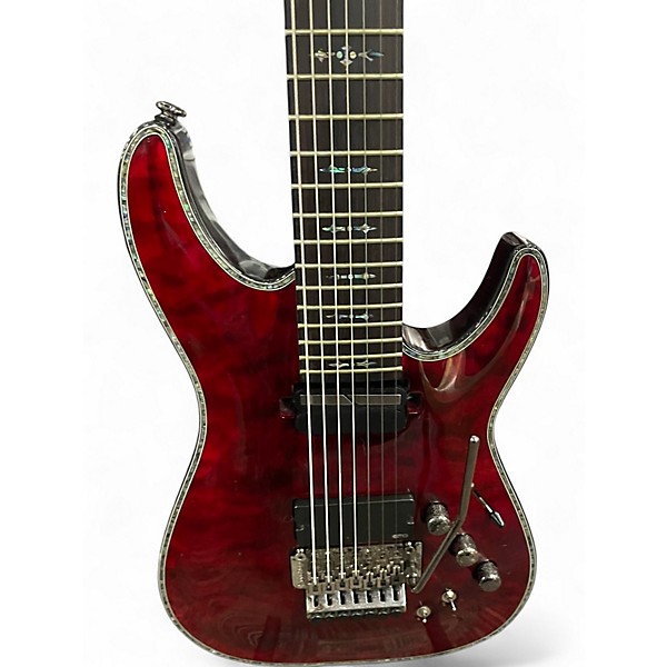 Used Schecter Guitar Research Hellraiser c1-7 Black Cherry Solid Body Electric Guitar
