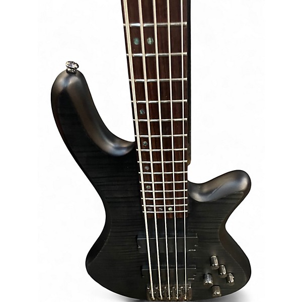 Used Schecter Guitar Research Stiletto Studio 5 String Trans Black Electric Bass Guitar
