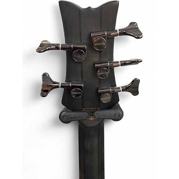 Used Schecter Guitar Research Stiletto Studio 5 String Trans Black Electric Bass Guitar