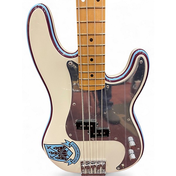 Used Fender Steve Harris Signature Precision Bass Antique White Electric Bass Guitar
