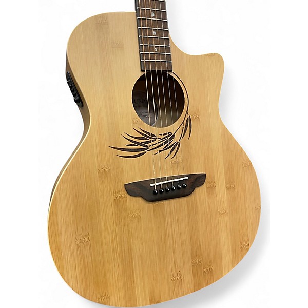 Used Luna WA BAMBOO GAE Natural Acoustic Electric Guitar