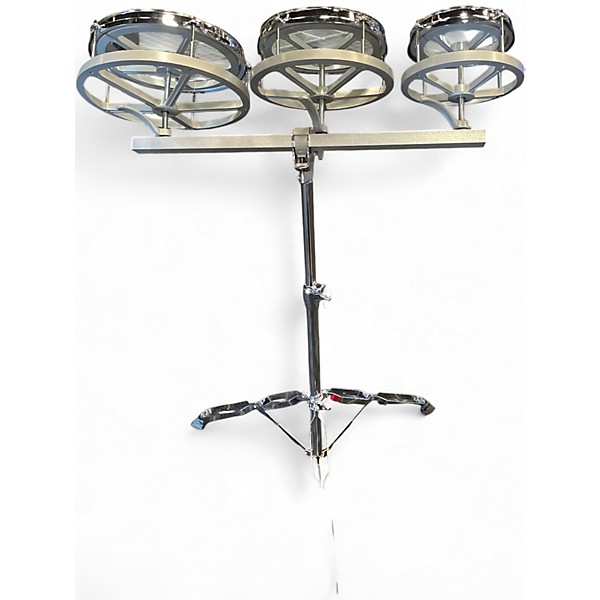 Used Mendini 3 Piece Roto Toms Light Blue Drum Kit