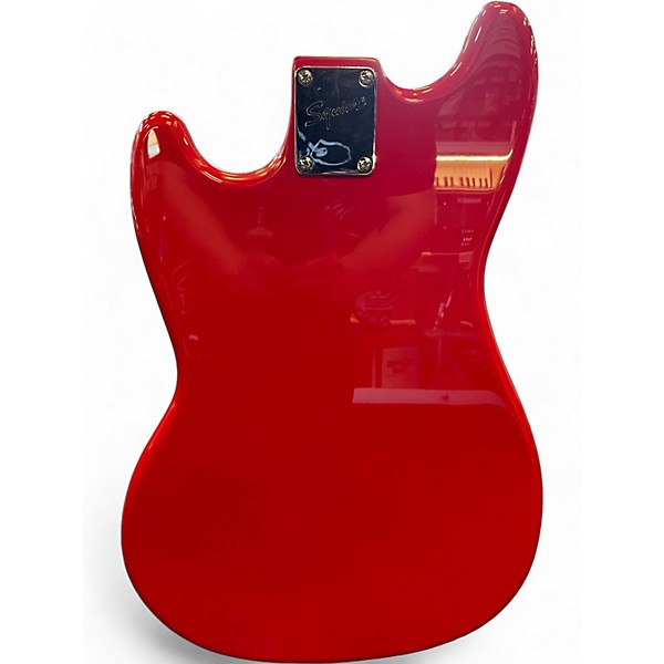 Used Squier Bronco Red Electric Bass Guitar