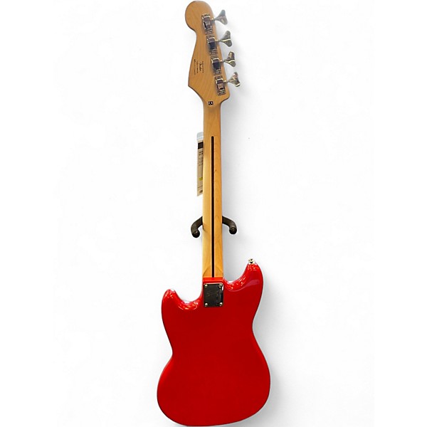 Used Squier Bronco Red Electric Bass Guitar