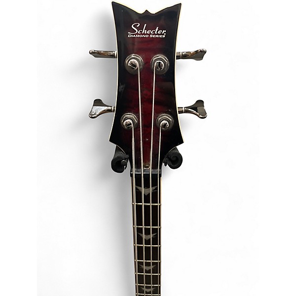 Used Schecter Guitar Research Stiletto Extreme 4 String Black Cherry Electric Bass Guitar