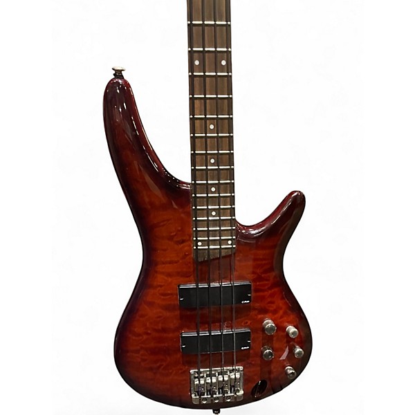Used Ibanez SR405QM Brown Burst Electric Bass Guitar