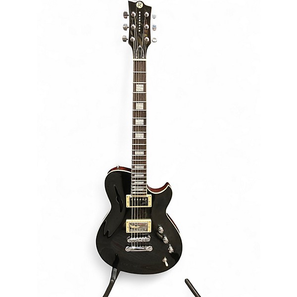 Used Reverend ROUNDHOUSE Black Solid Body Electric Guitar