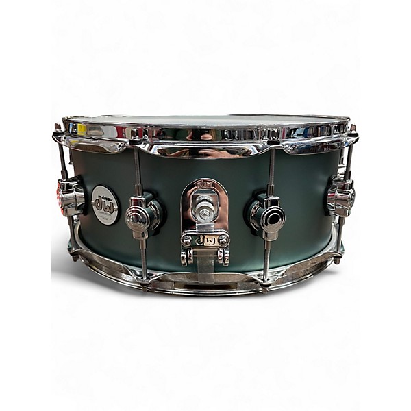 Used DW 14X6.5 Design Series Snare Satin Sage Metallic Drum