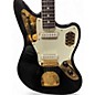Used 2022 Fender JAGUAR 60'S Black and Gold Solid Body Electric Guitar