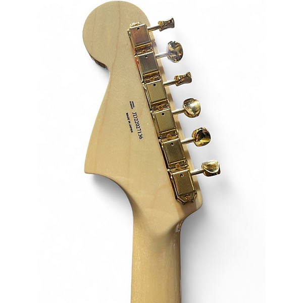 Used 2022 Fender JAGUAR 60'S Black and Gold Solid Body Electric Guitar