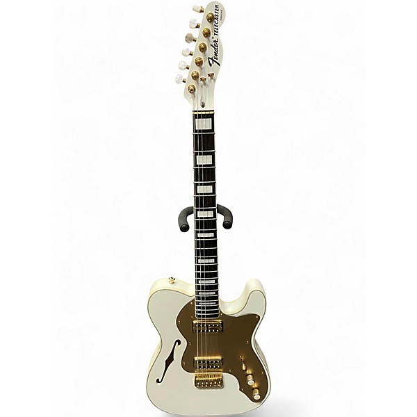 Used 2015 Fender TELE THINLINE SUPER DLX Olympic White Hollow Body Electric Guitar