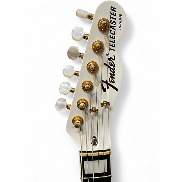 Used 2015 Fender TELE THINLINE SUPER DLX Olympic White Hollow Body Electric Guitar