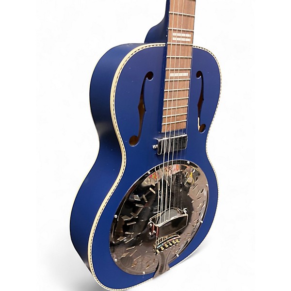 Used Recording King dirty 30's Resonator Metallic Blue Acoustic Electric Guitar