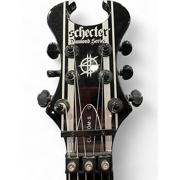Used Schecter Guitar Research Synyster Gates Signature Custom S Black and Silver Solid Body Electric Guitar