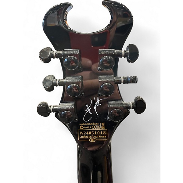 Used Schecter Guitar Research Synyster Gates Signature Custom S Black and Silver Solid Body Electric Guitar