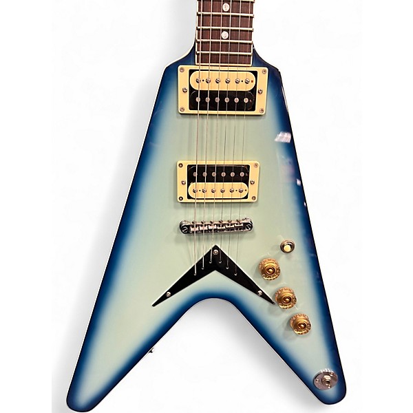 Used Dean 79 Series V Trans Blue Solid Body Electric Guitar