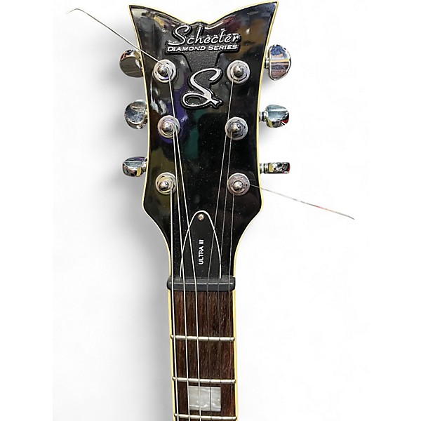 Used Schecter Guitar Research DIAMOND SERIES ULTRA 3 IVORY Solid Body Electric Guitar