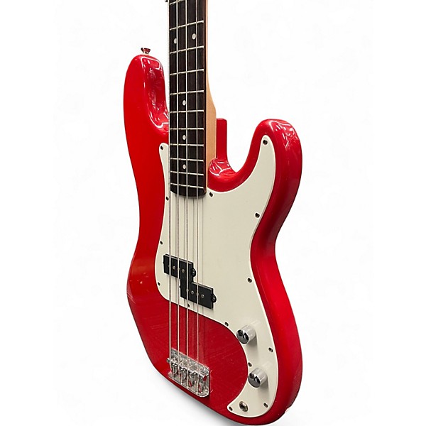 Used Squier Affinity Precision Bass Flat Red Electric Bass Guitar