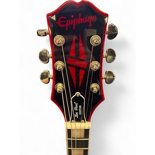 Used Epiphone les paul custom widow Trans Red Solid Body Electric Guitar