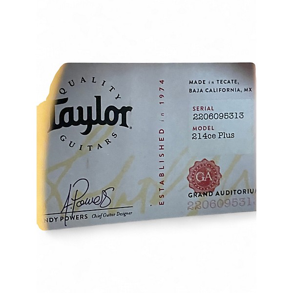 Used Taylor 214CE Plus Natural Acoustic Electric Guitar