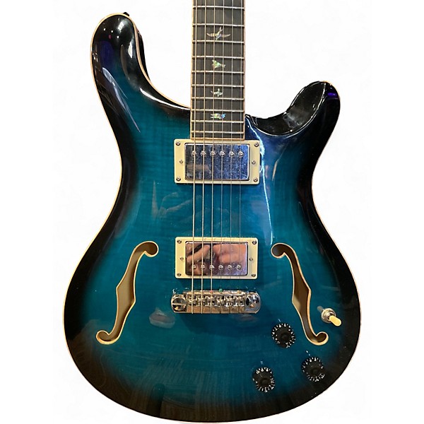 Used PRS SE Hollowbody II Piezo Blue Hollow Body Electric Guitar