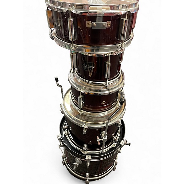 Used Ludwig 5 Piece Accent CS Wine Red Drum Kit