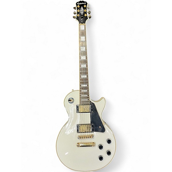 Used Epiphone Les Paul Custom Pro Alpine White Solid Body Electric Guitar