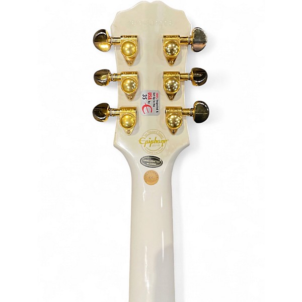 Used Epiphone Les Paul Custom Pro Alpine White Solid Body Electric Guitar