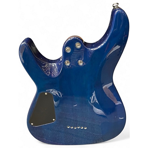 Used Schecter Guitar Research C6 Plus Ocean Blue Burst Solid Body Electric Guitar